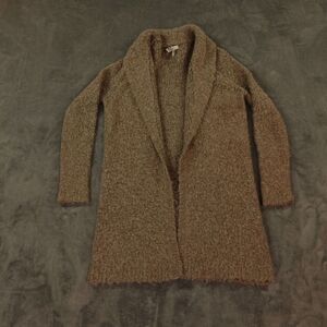 Joie Sweater Womens‎ Small Brown Joy Boucle Wendi Cardigan Open Front Long